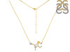 Virgo Zodiac Star Constellation Citrine & White Topaz Necklace CIT-RDN-491.