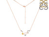 Libra Zodiac Star Constellation Citrine & White Topaz Necklace CIT-RDN-494.