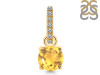 Citrine & White Topaz Pendant CIT-RDP-549-CZ-LOOP.
