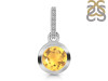 Citrine & White Topaz Pendant CIT-RDP-742-CZ-LOOP.