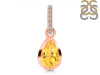 Citrine & White Topaz Pendant CIT-RDP-956-CZ-LOOP.