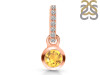 Citrine & White Topaz Pendant CIT-RDP-957-CZ-LOOP.