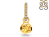 Citrine & White Topaz Pendant CIT-RDP-957-CZ-LOOP.