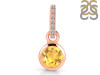 Citrine & White Topaz Pendant CIT-RDP-958-CZ-LOOP.