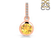Citrine & White Topaz Pendant CIT-RDP-959-CZ-LOOP.