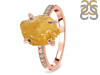 Citrine Raw Crystal & White Topaz Ring CIT-RR-397.