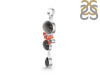 Red Coral/Black Rutile/Black Spinel Pendant-2SP COR-1-123
