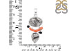 Red Coral/Black Rutile/Black Spinel Pendant-2SP COR-1-128