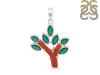 Red Coral/Green Onyx Pendant-2SP COR-1-140