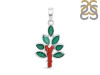 Red Coral/Green Onyx Pendant-2SP COR-1-141