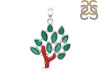 Red Coral/Green Onyx Pendant-2SP COR-1-157