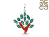 Red Coral/Green Onyx Pendant-2SP COR-1-161