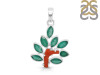 Red Coral/Green Onyx Pendant-2SP COR-1-163