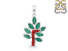 Red Coral/Green Onyx Pendant-2SP COR-1-164