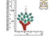 Red Coral/Green Onyx Pendant-2SP COR-1-169