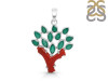 Red Coral/Green Onyx Pendant-2SP COR-1-169