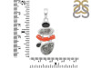 Red Coral/Black Rutile/Herkimer Diamond/Black Spinel Pendant-2SP COR-1-236