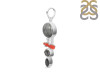 Red Coral/Black Rutile/Herkimer Diamond/Black Spinel Pendant-2SP COR-1-241