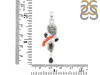Red Coral/Black Rutile/Herkimer Diamond/Black Spinel Pendant-2SP COR-1-244