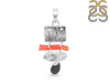 Red Coral/Black Rutile/Herkimer Diamond/Black Spinel Pendant-2SP COR-1-247