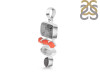 Red Coral/Black Rutile/Herkimer Diamond/Black Spinel Pendant-2SP COR-1-247