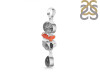 Red Coral/Black Rutile/Herkimer Diamond/Black Spinel Pendant-2SP COR-1-248