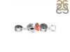 Red Coral/Black Rutile/Herkimer Diamond/Black Spinel Pendant-2SP COR-1-248