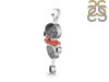 Red Coral/Black Rutile/Black Spinel Pendant-2SP COR-1-276