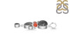 Red Coral/Black Rutile/Black Spinel Pendant-2SP COR-1-276