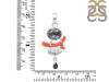 Red Coral/Black Rutile/Herkimer Diamond/Black Spinel Pendant-2SP COR-1-278
