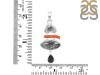Red Coral/Black Rutile/Herkimer Diamond/Black Spinel Pendant-2SP COR-1-285