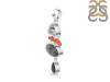 Red Coral/Black Rutile/Herkimer Diamond/Black Spinel Pendant-2SP COR-1-285