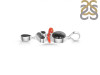 Red Coral/Black Rutile/Herkimer Diamond/Black Spinel Pendant-2SP COR-1-286
