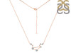 Libra Zodiac Star Constellation Crystal & White Topaz Necklace CST-RDN-494.