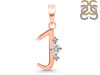 Cubic Zirconia Alphabet J Pendant CUZ-RDA-10.