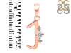 Cubic Zirconia Alphabet J Pendant CUZ-RDA-10.