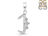 Cubic Zirconia Alphabet J Pendant CUZ-RDA-10.