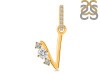Cubic Zirconia Alphabet V Pendant CUZ-RDA-100.