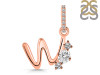 Cubic Zirconia Alphabet W Pendant CUZ-RDA-101.