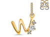 Cubic Zirconia Alphabet W Pendant CUZ-RDA-101.