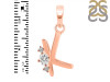 Cubic Zirconia Alphabet K Pendant CUZ-RDA-11.