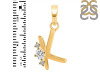 Cubic Zirconia Alphabet K Pendant CUZ-RDA-11.