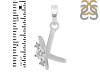 Cubic Zirconia Alphabet K Pendant CUZ-RDA-11.