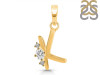 Cubic Zirconia Alphabet K Pendant CUZ-RDA-11.
