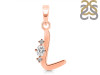 Cubic Zirconia Alphabet L Pendant CUZ-RDA-12.