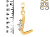 Cubic Zirconia Alphabet L Pendant CUZ-RDA-12.