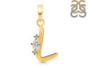 Cubic Zirconia Alphabet L Pendant CUZ-RDA-12.