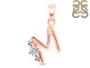 Cubic Zirconia Alphabet M Pendant CUZ-RDA-13.