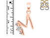 Cubic Zirconia Alphabet M Pendant CUZ-RDA-13.