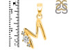 Cubic Zirconia Alphabet M Pendant CUZ-RDA-13.